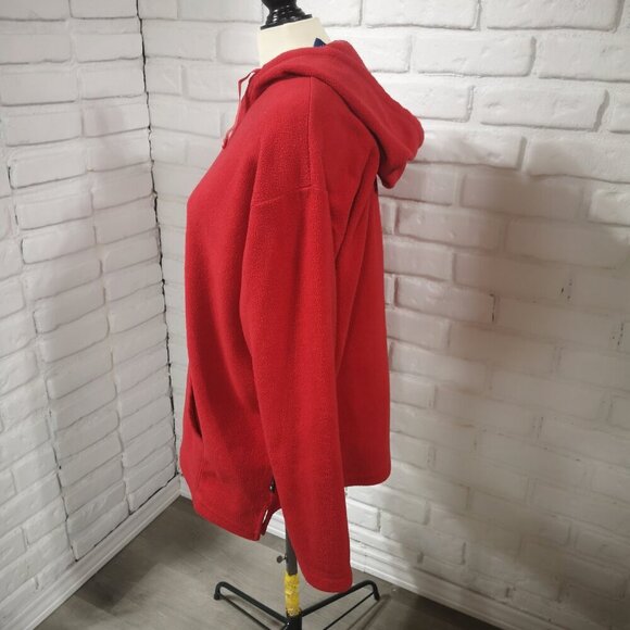 Disney Pooh Ladies Size Large Red V-neck Fleece Lounger with Hood - Picture 9 of 12